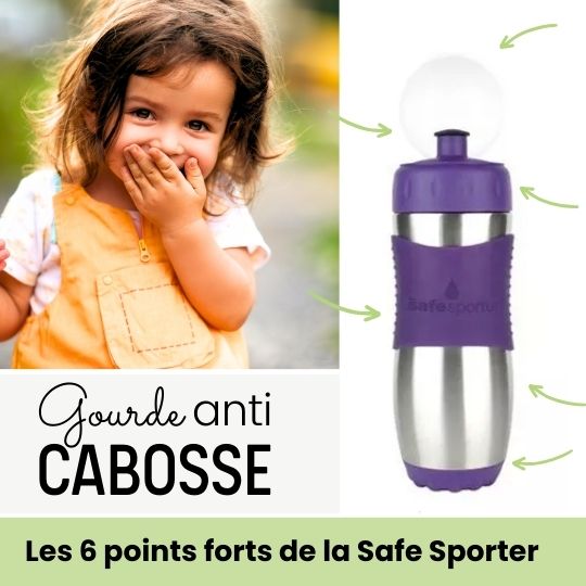 Gourde enfant anti cabosse sport Kid Basix Safe Sporter chez sans-bpa.com